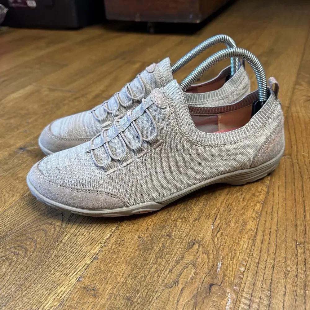 Skechers Empress Happy Fleet Womens Size 9.5 Tan Slip-On Shoes Sneakers 23116